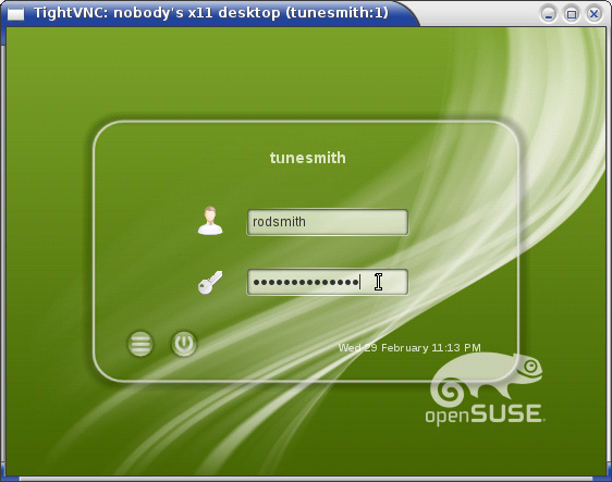 VNC 中一个传统 Linux 登录提示的屏幕截图
